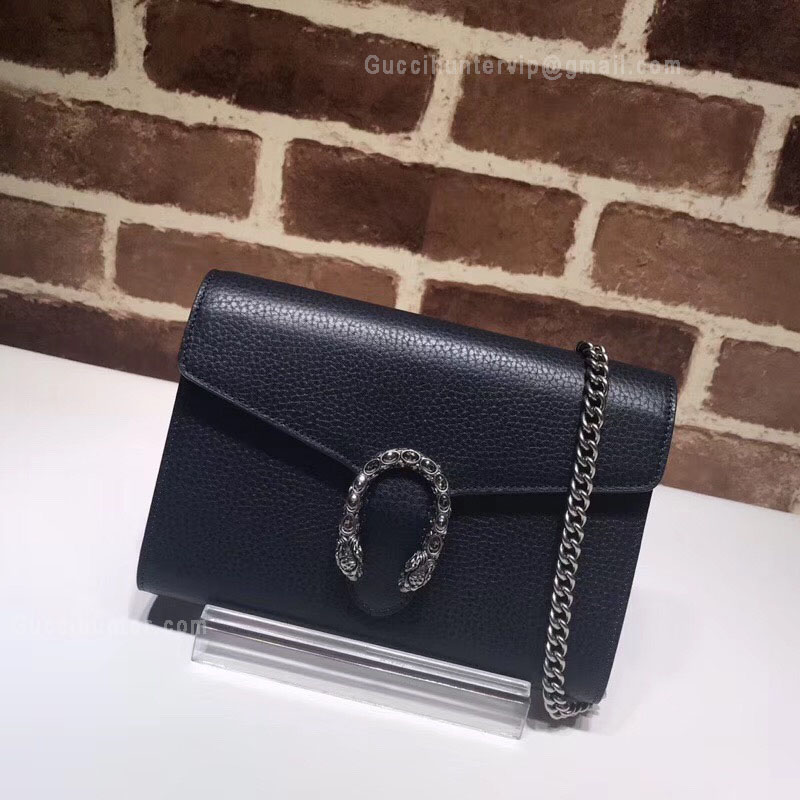 Gucci Dionysus Leather Mini Black Chain Bag 401231